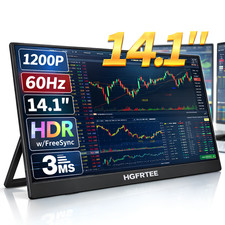 14.1 Inch Portable Monitor HGFRTEE 16:10 IPS Display for Laptop Xbox Raspberry picture