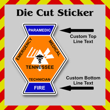 Custom Tennessee Paramedic EMT Patch Sticker, Waterproof Die-Cut Vinyl Decal picture