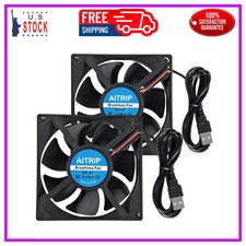 AITRIP 2PCS 80mm USB Cooling Fan 5V Brushless 80x25mm for PC Case 3D Printer picture