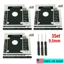 9.5mm Universal For SATA 2nd HDD SSD Hard Drive Caddy CD/DVD-ROM Optical Bay 3X picture