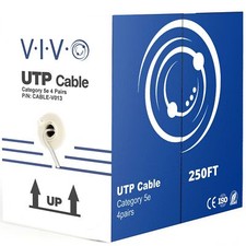 VIVO Gray 250ft Bulk Cat5e, CCA Ethernet Cable, 24 AWG, UTP Pull Box, Cat-5e ... picture