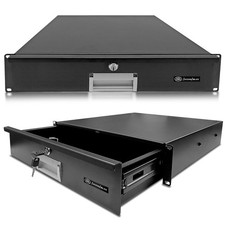 2U Locking Rack Drawer by AxcessAbles | 15 Deep Secured Metal Server Rack Mount picture