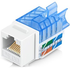 Everest 45° Angled RJ45 Cat5e Keystone Jacks, Slim Profile Female Connector 50pk picture