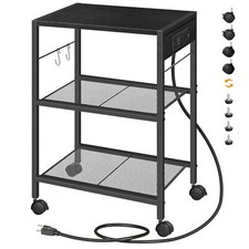 Industrial Printer Stand 3tier Mobile Printer Table Rolling Cart With Power Outl picture