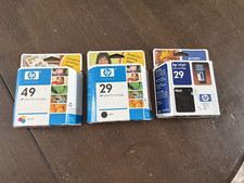 HP 49 Tri-Color + 2x HP 29 Black Inkjet Cartridges Lot 51649A 51629A Expired picture