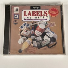 Vintage 90s SoftKey Labels Unlimited CD-ROM PC Windows 95 Avery Label Software picture