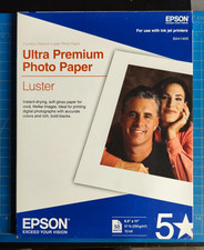 New Epson Ultra Premium Photo Luster Inkjet Paper 8.5x11 50 Sheets picture