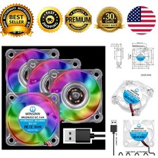 40mm RGB USB Fan 5V, LED Colorful 3D Printer Micro 5 Volt Fans 4010 Hydraulic... picture