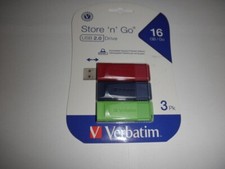 Verbatim Store 'n' Go 16GB, USB 2.0 Flash Drives, 3-Pk, Red,Blue,Green, VER99122 picture