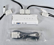 TRENDnet TK-407K 4-Port USB VGA KVM Switch Kit with 3 Cords Tested Works picture