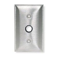 HUBBELL WIRING DEVICE-KELLEMS SS12 Plate,Wall,1 Gang,Silver 3D435 picture