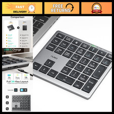 Wireless Bluetooth Number Pad for Laptop - Dual 2.4G & 5.0 Connectivity, Slim De picture