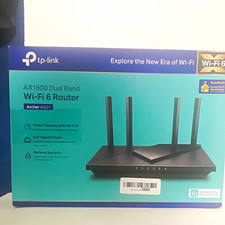 TP-LINK Archer AX21 AX1800 Wi-Fi 6 Dual-Band Router Black WPA3 4-Port + cable picture