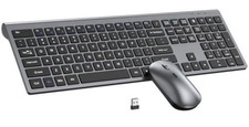 Wireless Keyboard and Mouse Combo, Ultra Slim Full Size Silent Keyboard picture