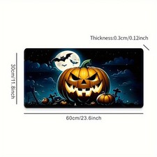Halloween Pumpkin Lantern Design Large Mouse Pad - 3mm Thick Non-Slip Rubber B picture