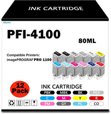 PFI-4100 Ink Cartridge Set for Canon imagePROGRAF PRO-1100 12 Color Pack, 80ml picture