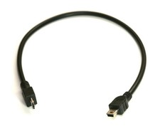 USB Micro-5 Pin Male to USB Mini-5 Pin Male Cable 12 Inch picture