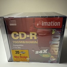 IMATION  20 Pack CD-R 1x - 24x compatible 700mb 80min 24x with Slim Jewel Cases picture