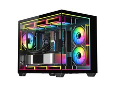 DIYPC IDX4-MicroATX-ARGB Black USB3.0/ Type C Tempered Glass Micro ATX Gaming Co picture
