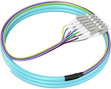 12 Strand OM3 LC/UPC Fiber Optic Pigtails Multimode MMF 50/125um 4.9ft/1.5m picture