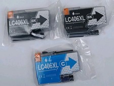 3 Pack Compatible LC 406 XL LC-406XL Extra Capacity Ink 2 Black 1 Cyan picture