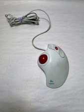 Logitech Trackman Marble Wheel T-BB13 USB Trackball Mouse Tested White picture