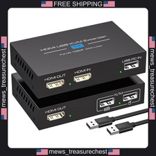 HDMI KVM USB Extender 400FT 120M over Cat6/7 Ethernet with Loop Out picture