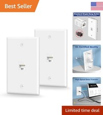 Listed Ethernet Wall Plate 2-Pack - Safe 1000 Mbps Couplers, Polished Finish picture