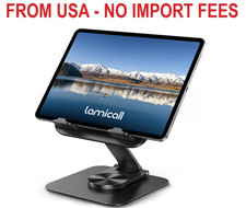 Lamicall Adjustable iPad Stand for Desk - [Ultra-Slim Foldable][360°Rotation Bas picture