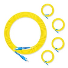 Lebrudos 5Pcs 5 Meter Fiber Optic Patch Cord SC UPC to SC UPC, Simplex Single... picture