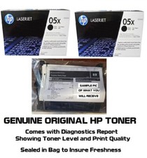 2 Mostly New Genuine HP 05X Toner Cartridges Printer-Tested 94% & 91% Toner picture