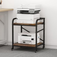 2 Tier Under Desk Printer Stand, Large Printer Table with Height Adjustable S... picture