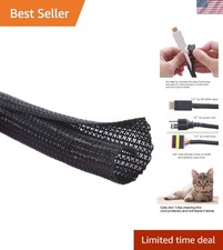 10ft - 1/4 inch Cord Protector Wire Loom Tubing Cable Sleeve Split Sleeving F... picture