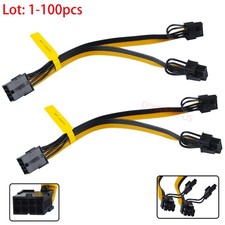 GPU PCIe 8 Pin Female to Dual 2X 8 Pin (6+2) Male Y-Splitter Extension Cable Lot picture