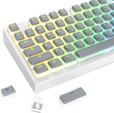 117Key Grey Pudding Keycaps OEM Profile PBT Translucent Backlight Gaming picture