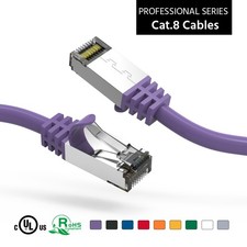 20 Pack of 4Ft CAT8 S/FTP Ethernet Network Cable Purple 26AWG picture