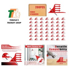 200Pcs Cable Stackers, Cable Staples Clips with Steel Nails, Electrical Wire ... picture