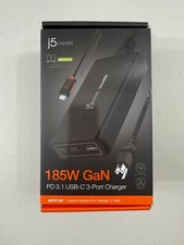 J5Create 185W GaN PD 3.1 USB-C 3 Port Charger Black - OPEN BOX (JUP37185) picture