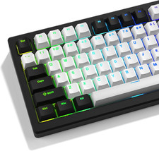 XVX White and Black Keycaps, Shine Through PBT Keycaps Cherry Profile, Custom Ke picture