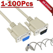 DB9 RS232 Male to Female Serial Port Extension Cable Cord3ft/5ft/10ft/16.4ft Lot picture