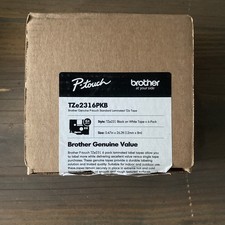 TZe2316PKB New Genuine Brother 6pk Black on White Tape for P-Touch 0.47 x 26.2' picture