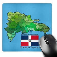 3dRose Flag and Map of Dominican Republic 8x8 Mouse Pad All Provinces Labeled** picture