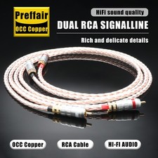 Pair OCC Pure copper 2RCA to 2 RCA Male Hifi Audio Interconnect CD Cable picture