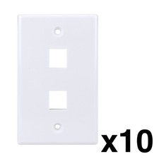 Construct Pro Single Gang 2-Port Keystone Wall Plate (10 Pack, White) picture