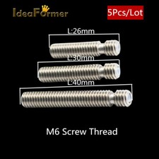 5Pcs RepRap MK V5 M6*26/30/40mm Throat With/No PTFE Tube for 1.75/3mm filament picture