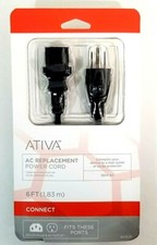Ativa Universal AC Replacement Power Cord, 6' NEW picture