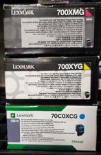 GENUINE SET 3 SEALED LEXMARK 700XMG 700XYG 700XYG 70C0XCG 70C0XYG 70X0XMG CS510 picture