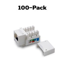 100 x Pcs CAT6 Keystone Jack White Ethernet 110 Punch Down 8P8P RJ45 picture