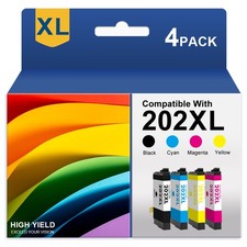 4PK 202XL T202 202 XL Ink Cartridges for Epson WorkForce WF-2860 XP-5100 Printer picture
