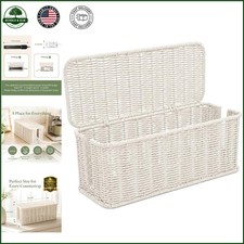 Handmade Rattan Cable Management Box for Organizing Power Strips and Cords picture